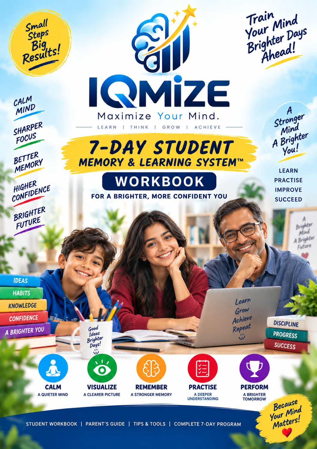 IQMIZE 7-Day Student Memory & Learning System workbook